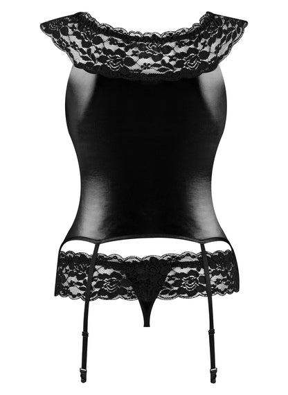 Beauty Night Raven Soft Bustier Garter & String Set-4